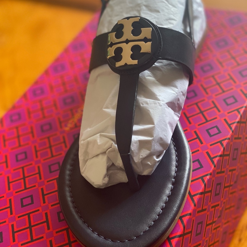 Tory Burch - Navy Claire Flat Thong Sandal 8.5